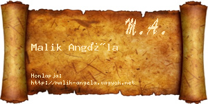 Malik Angéla névjegykártya
